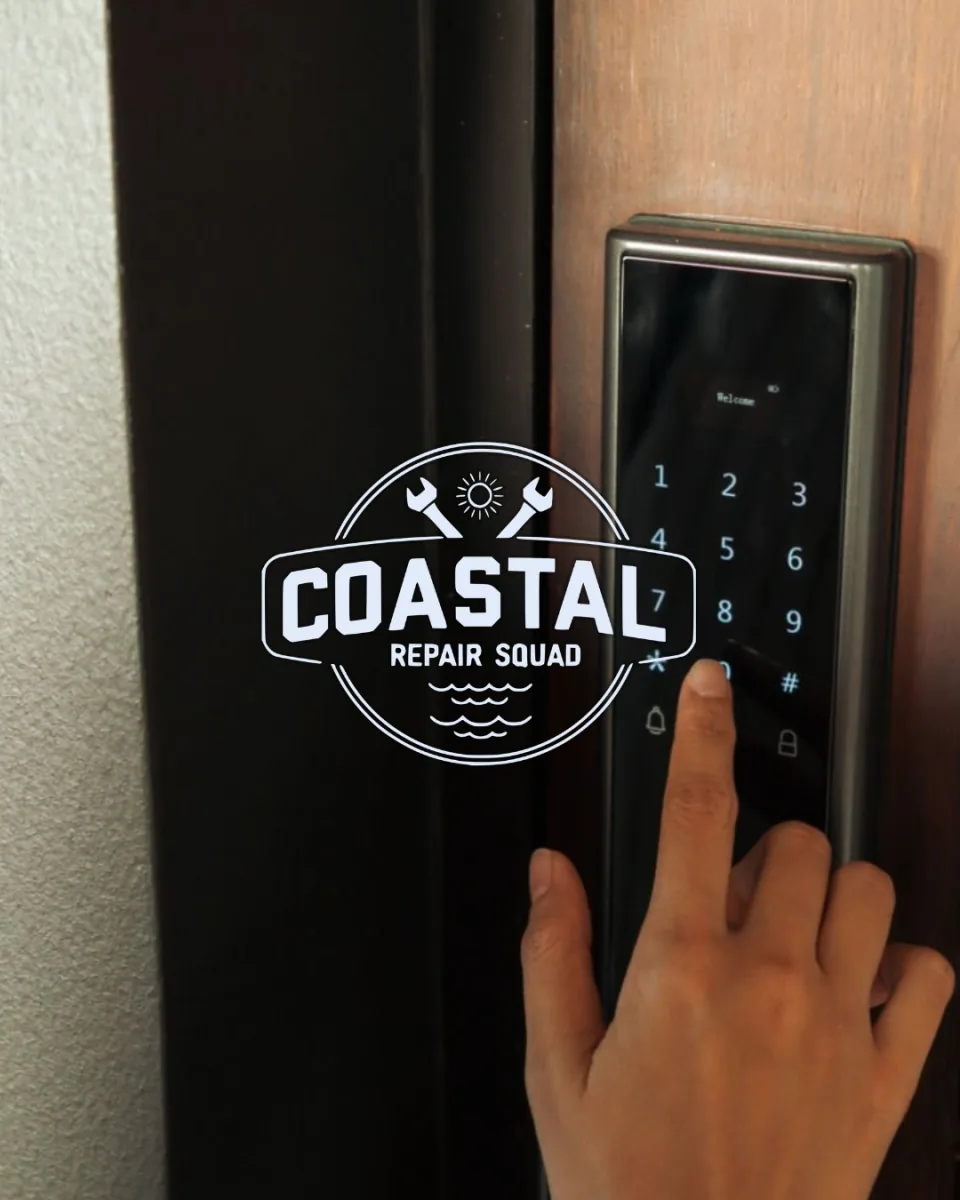 Smart door lock installation by Coastal Repair Squad